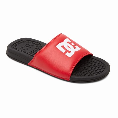 DC Bolsa Slides Men's Black/Red/White Sandals Australia Online FDE-524